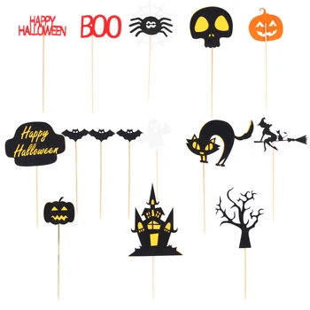 

3Pcs Halloween Theme Cake Toppers Adorable Funny Cake Accessories Pumpkin Cake Picks for Cupcake Dessert