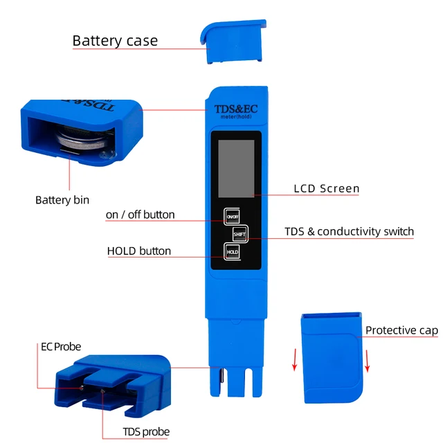 TDS EC Meter Temperature Tester pen 3 In1 Function Conductivity Water  Quality Measurement TDS&EC Tester 0-9000ppm 20% off - Price history &  Review, AliExpress Seller - honestycentre Store