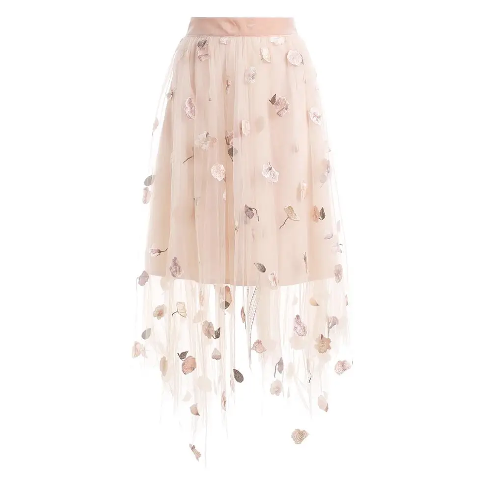 Nieuwe Vrouwelijke Herfst Outfit Netten Garen Buste Rok Van Hoge Taille Borduren Rok Temperament Bloem Ontwerp Nieuwe Vrouwelijke Herfst Outfit Netten Garen Buste Rok Van Hoge Taille Borduren Rok Temperament Bloem Ontwerp