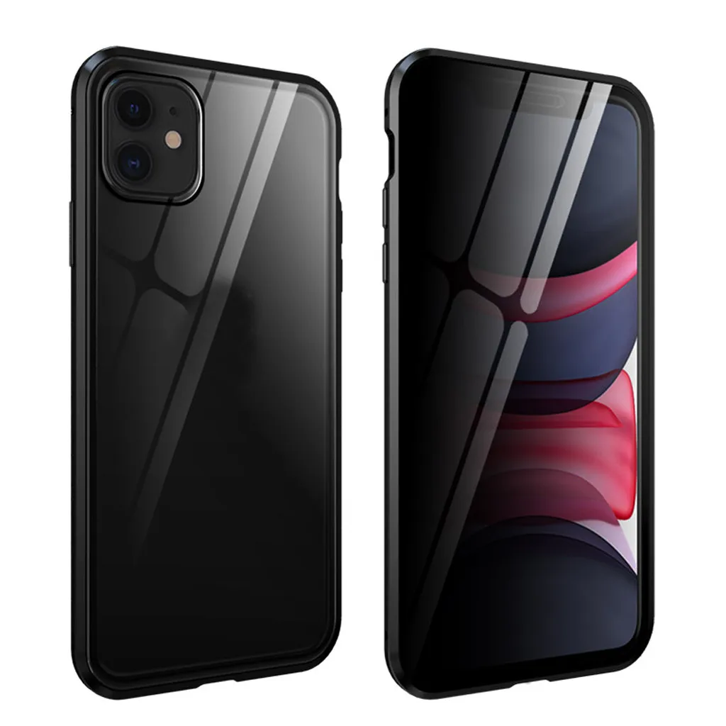 Ouhaobin чехол для телефона для iPhone 11 анти-пип Магнитная Адсорбция металлический бампер стеклянная крышка для iPhone 11 Pro для iPhone 11 Pro Max