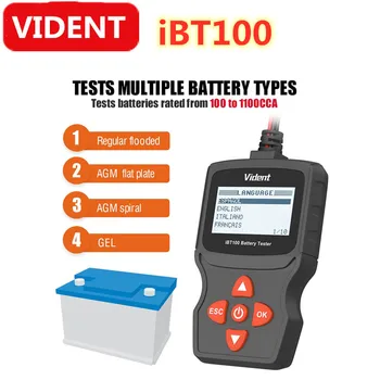 

Vident iBT100 12V Battery Analyzer for Flooded, AGM,GEL 100-1100CCA Automotive Tester Diagnostic Tool