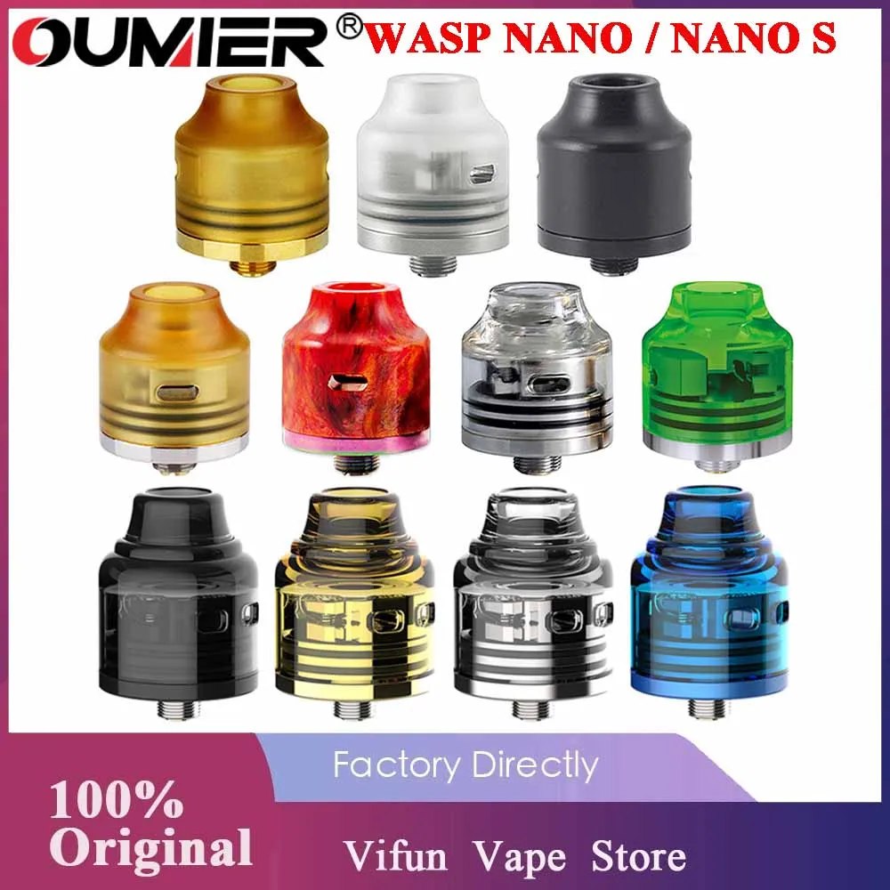 Original 22mm Diameter OUMIER WASP NANO RDA Single Coil VS 25mm S Atomizer Dual Electronic cigarette Vapor | Электроника