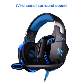 

G2000 Gaming Headset Headphones Computer Deep Bass Stereo Wired Auriculares Gaming Mic LED Light with Earphone For PC Gamer