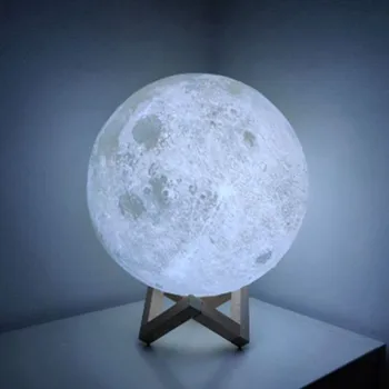 

moon lamp USB Rechargeable 3D Print Moon Lamp Night Light Touch Switch Birthday Gift 3 Colors Change LED moon light Lamp home