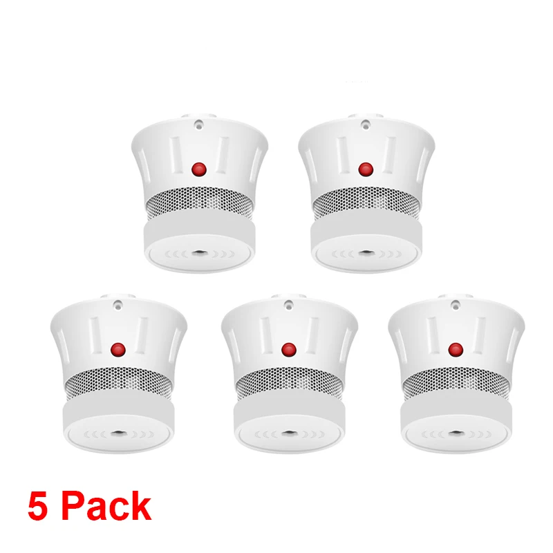 

CPVan 5pcs/Lot Mini Smoke Detector Fire Alarm 10 Year Battery CE Certified EN14604 Smoke Alarm Sensor Detector For Home Security