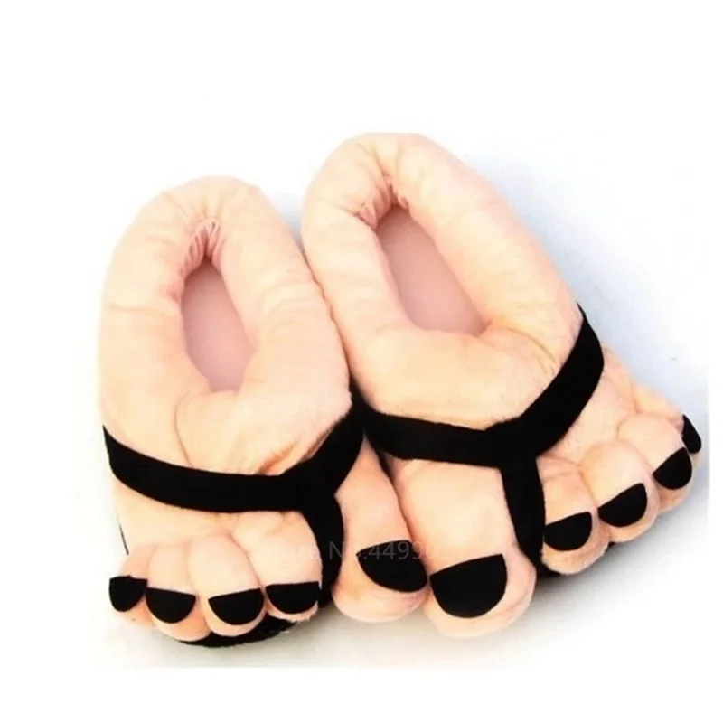

My-Love Cartoon Toe Lovers Home Slippers Winter Warm Soft Floor Slippers Funny Bigfoot Cosplay Cover Heel Plush Shoes