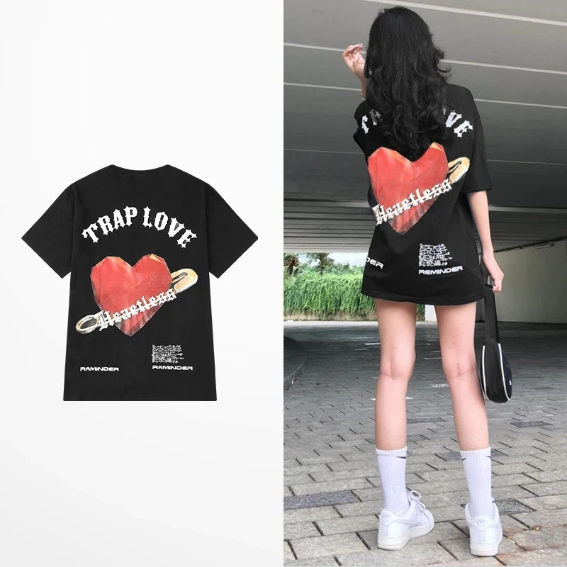

Ins Style Tide Brand Benevolence Print T Shirt Male High Street Skateboard T-shirts Women Hip Hop Streetwear Lovers Tee Shirt
