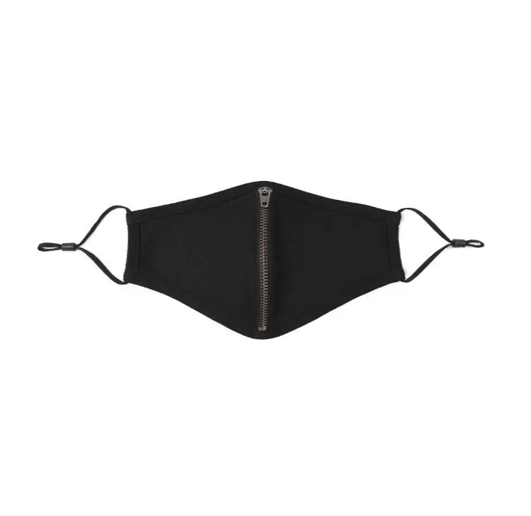 

Men Women's 100% cotton black zipper mask lady's PM 2.5 breathable hip hop punk cotton mouth-muffle R2722
