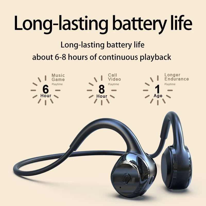 Fones de Ouvido Wireless de Condução Esportivo com Bluetooth Dentro da Orelha para Xiaomi 5.0 à Prova Óssea Fone Auricular D'água Gancho Aberto Leve Não - Image 2