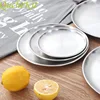 Silvery Stainless Steel Storage Tray Nordic Round Metal Stroage Tray Snack Fruit Plate Jewelry Display Tray Kitchen Organizer 1