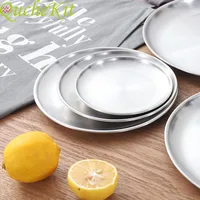 Silvery Stainless Steel Storage Tray Nordic Round Metal Stroage Tray Snack Fruit Plate Jewelry Display Tray Kitchen Organizer 1