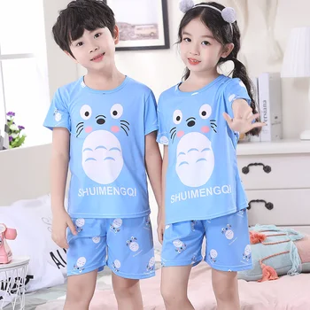 

Short Sleeve Boy Pajamas 2020 Summer Big Girl Sleepwear Cartoon Baby Nightwear Child Gift Cute Kids Lovely Pyjamas Set Homewear