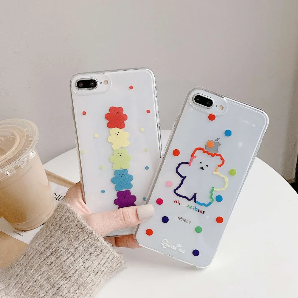 

For iPhone XR/XS MAX/6s 6 7 8 Plus fashion Korean flower Pattern Transparent silicon Cover For iphone 7 Phone Case For iPhone 8