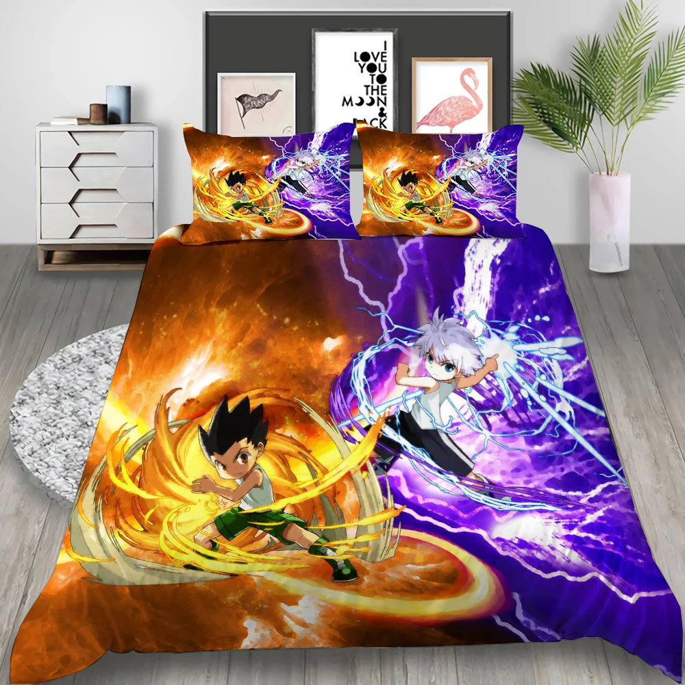 

Hunter 3D Print Japanese Anime Comforter Bedding Set Duvet Covers Pillowcases Home Textile Luxury Cartoon Queen King Size Kids