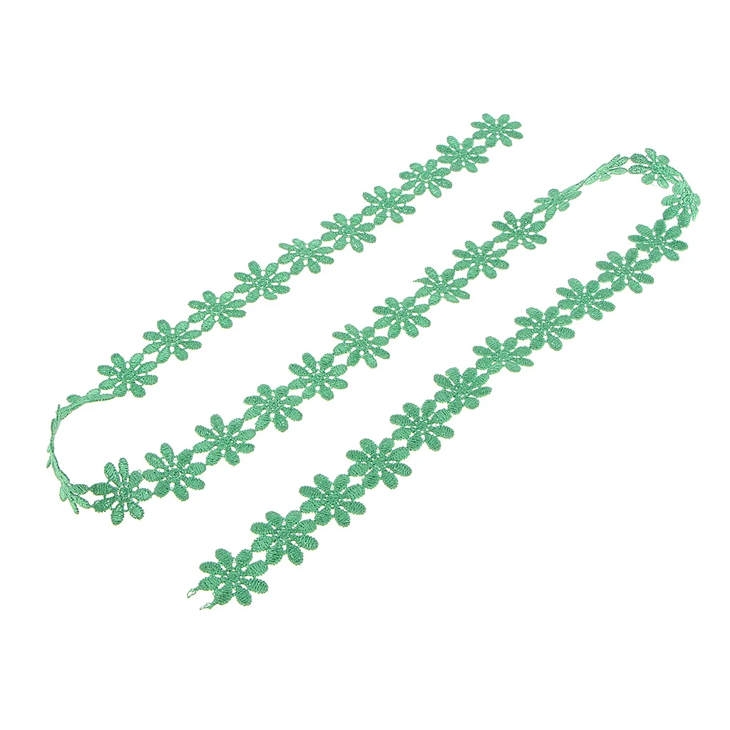 Retro Flower Lace Trim Wedding Ribbon Applique Sewing Craft Green Lace Trim Sewing Trim Embellishments DIY Clothing Accessories
