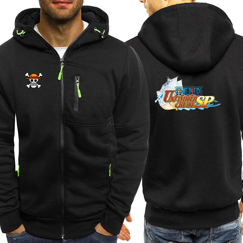 One Piece Streetwear Cartoon Autumn 2019 New Hoodie Mens Japan Anime Jacket Zipper Casual Coat Sweatshirts 2