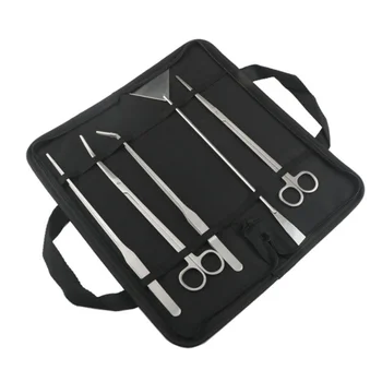 

6pcs/set Fish Tank Plants Trimmer Tool Stainless Steel Long Handle Scissors for Aquarium Aquatic Plants Cleaning Tweezers Suit