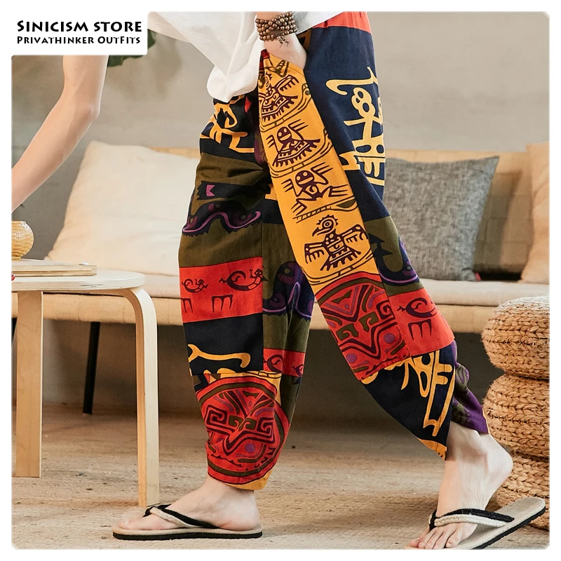 

Sinicism Store Men Loose Harem Pants 2019 Autumn Chinese Style Mens Cotton And Linen Ankle-Length Pants Male 5XL Korean Pants