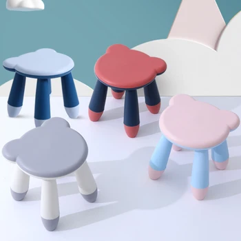 

1Pc Cartoon Children Stools Creative Bear DIY Assembly Chair Footstools, Non-slip Household Kids Stool, Kindergarten Chairs