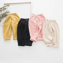 LOOZYKIT одежда для детей повседневные штаны для маленьких мальчиков и девочек; сезон осень; хлопковые однотонные детские брюки одежда для малышей; Новинка года