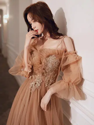 

light brown long dress gown medieval dress Renaissance queen Victorian cosplay Belle Ball