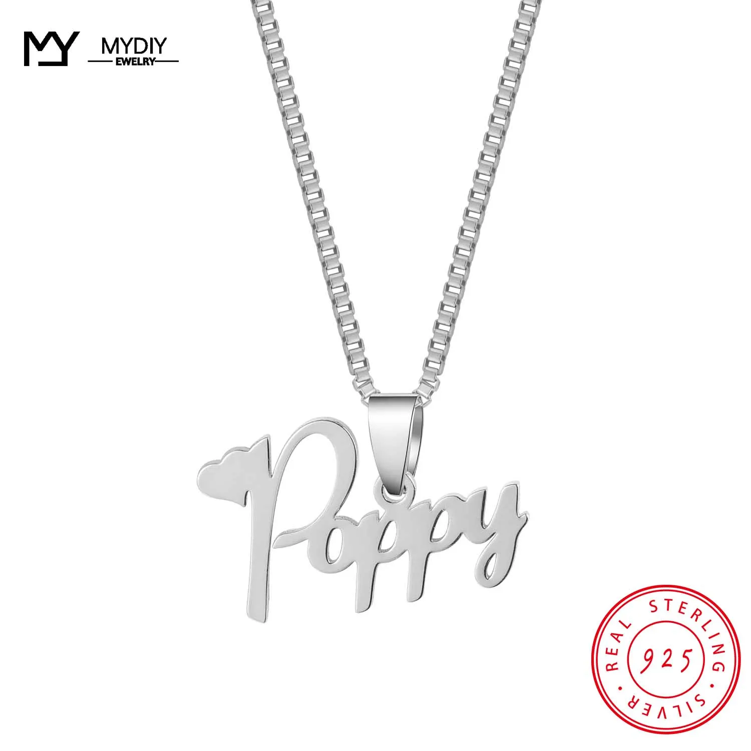 MYDIY 925 Sterling Silver Custom Necklace Box Chain For Woman Fashion Wedding Engagement pendant Necklaces Gift 2021 Trend