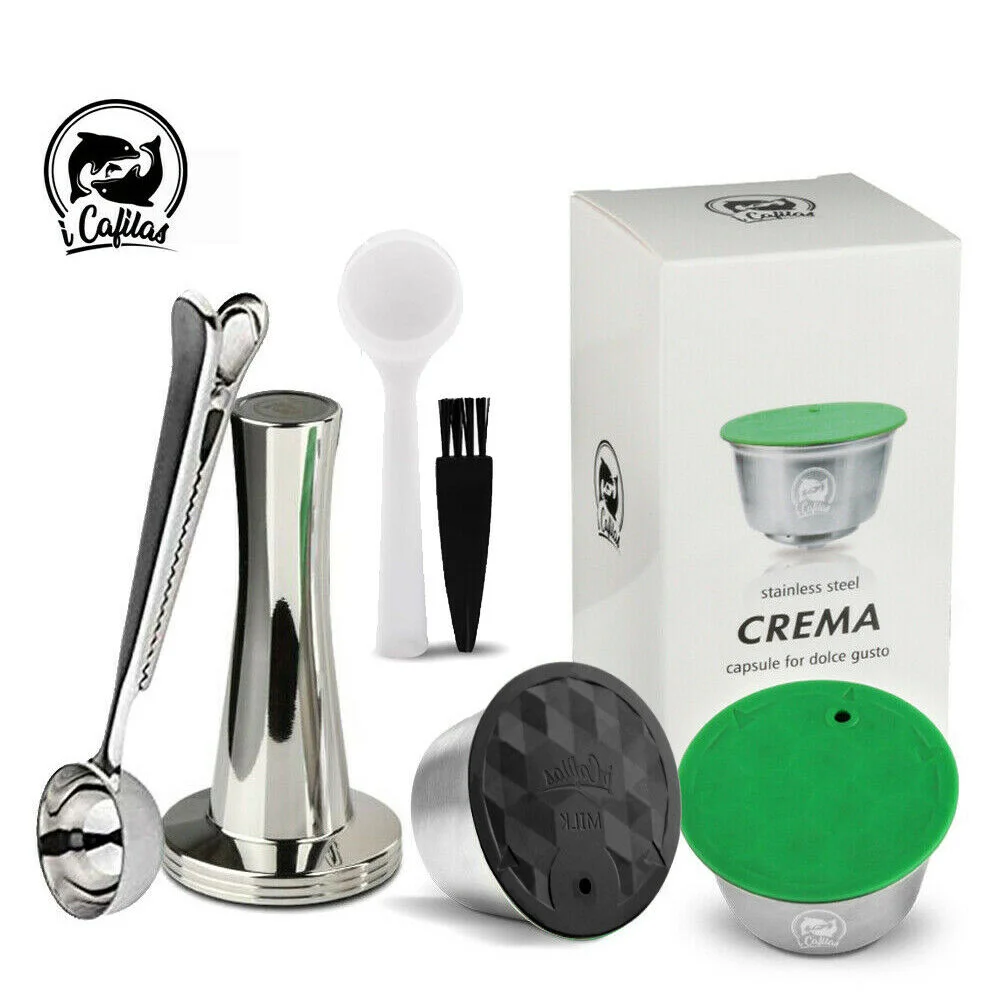 ICafilas нержавеющая сталь для dolcegusto Crema фильтры кофе многоразовая перезаправляемая