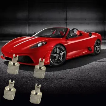 

4pcs Copper Slotted Head Vehicle Tire Wheel Tool Cap Valve Caps US Type Core Removal Tool For Cars Vehicles