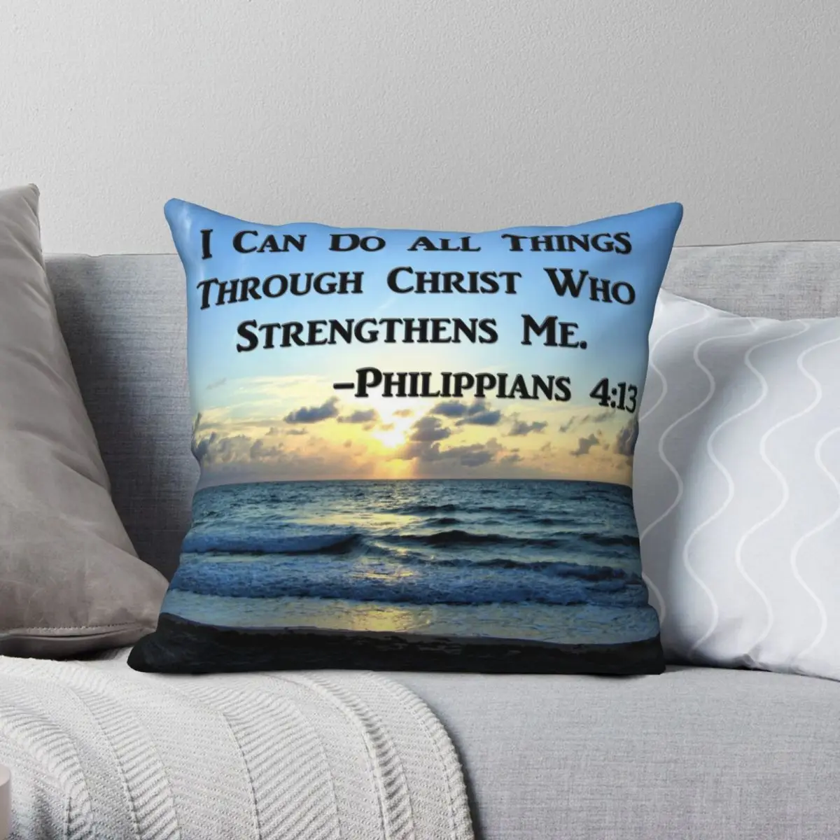

BEAUTIFUL PHILIPPIANS 413 Pillowcase Polyester Linen Velvet Pattern Zip Decor Pillow Case Room Cushion Cover 18"