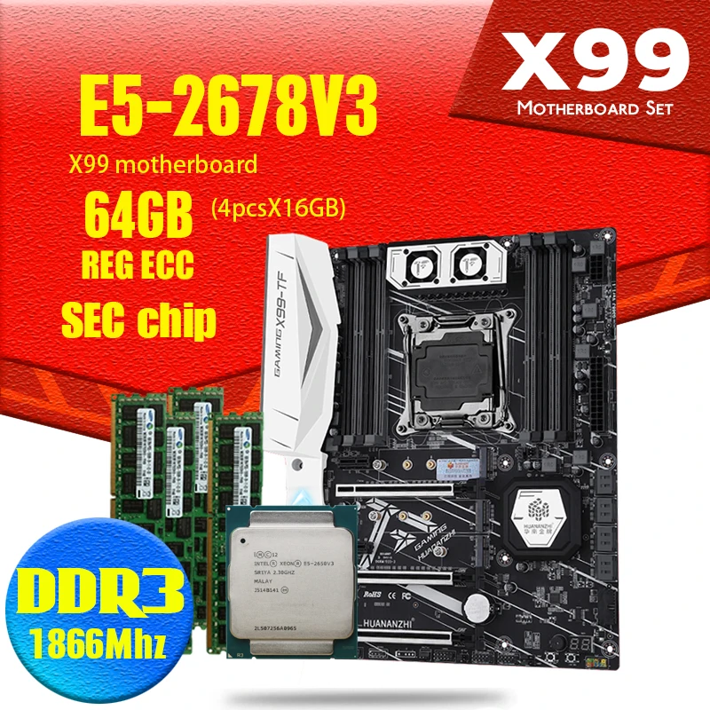 X99 motherboard with dual M.2 NVME DDR3 and DDR4 LGA2011 3 and LGA 2011