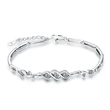 

Fashion 925 Sterling Silver bracelets Jewelry white or Purple cubic zironia bracelets for women
