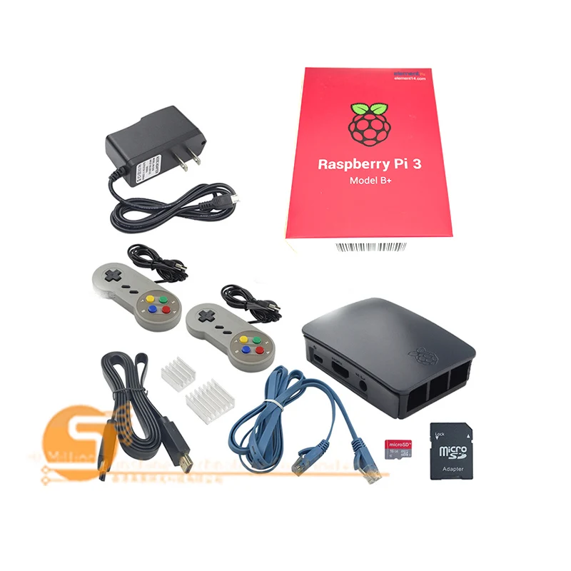 2019 Новинка! Raspberry Pi 3 модуль B +/3B ++ чехол + клавиатура радиатор SD карта 16 Гб кабель HDMI