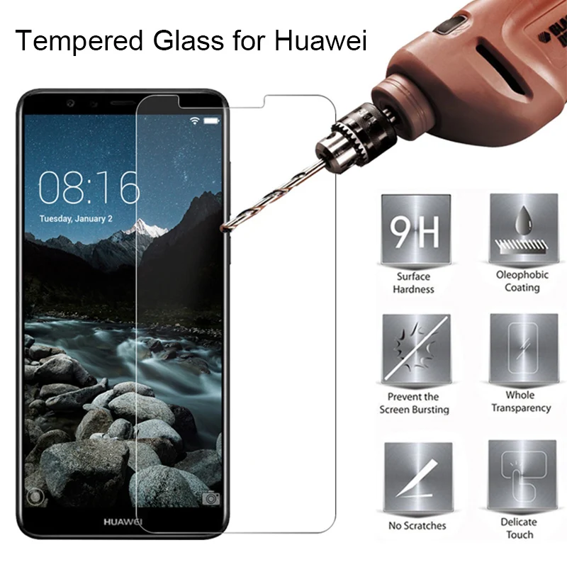 

Phone Screen Protector for Huawei Y7 Prime Pro 2018 Y 7 Tempered Glass on the for huawei Y9 2019 Prime Y 9 HD Protective Glass