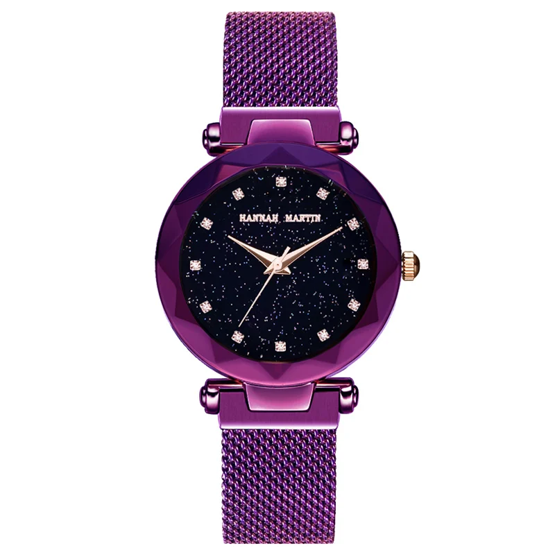 

Japan MIYOTA Movement Women Watches Starry Sky Rhinestones Stainless Steel Magnet Mesh Wristwatches Waterproof Relogio Feminino