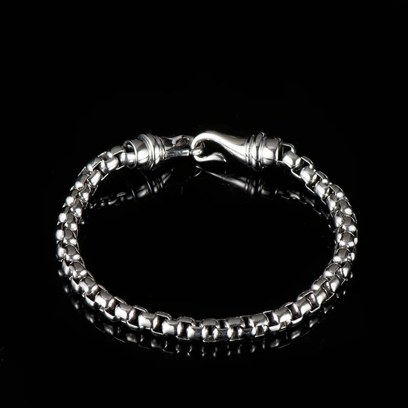 

Men's Stainless Steel Bracelet Bulky 6mm Wide Size Link Chain Bracelet Men Silver/gold Colors Bracelet In Charm Bracelets
