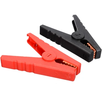 

2pcs 100A Insulated Crocodile Alligator Clips Car Battery Cables Alligator Clip for Charger Clamp Voltage Tester Tool Red+Black