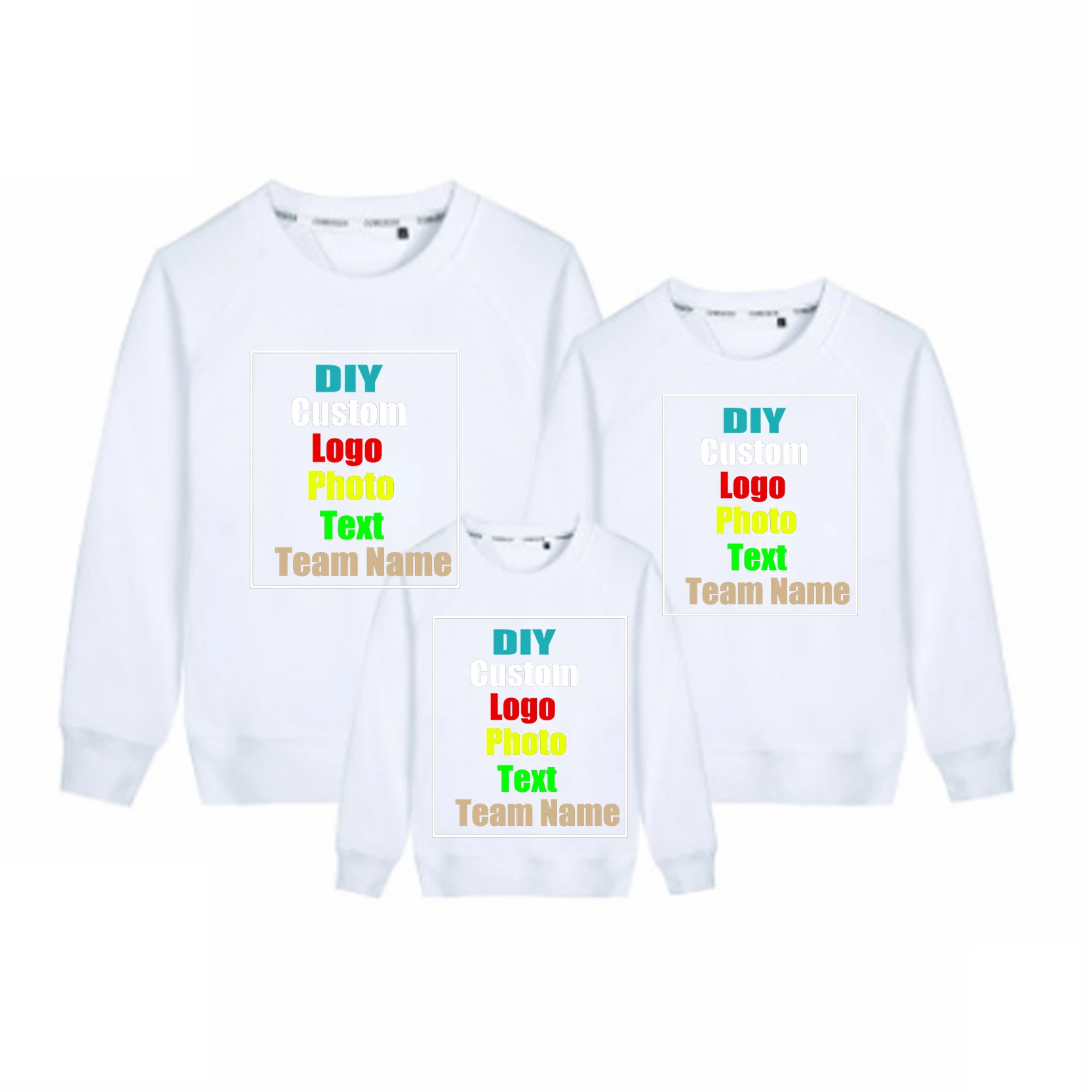 

DIY Personalized customization Family Parent-child hoodies sweater Custom coat Logo Printed Customized Text Photo Brand