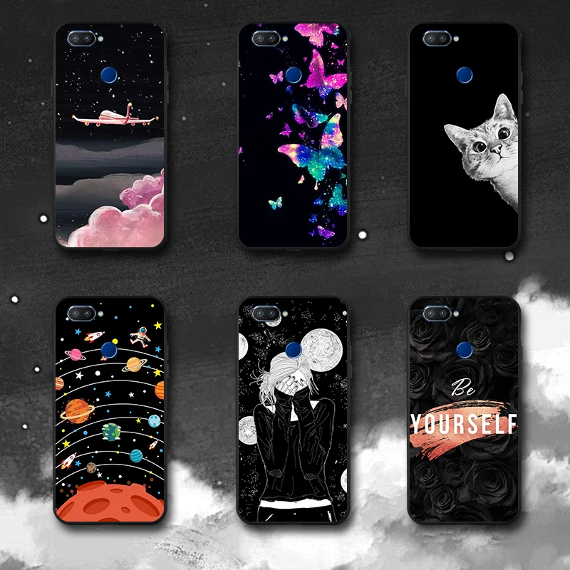 

TPU Phone Case For Oppo Realme 3 2 Pro X Lite Reno Z K3 Cases Black Silicone Painted Cover For Oppo Realme X Lite 3pro 2Pro