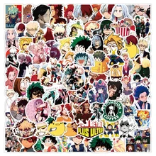 Pegatina de Anime japonés My Hero Academy, calcomanía creativa de grafiti para portátil, monopatín, Maleta, juguete, regalo, al por mayor, 10/30/50 piezas