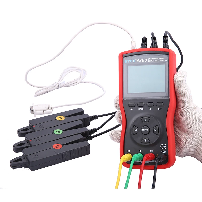 

ETCR4300 High Sensitivity Clamp Three Phase Meter High Performance Digital Volt-ampere Meter AC Voltage Current Tester Detector