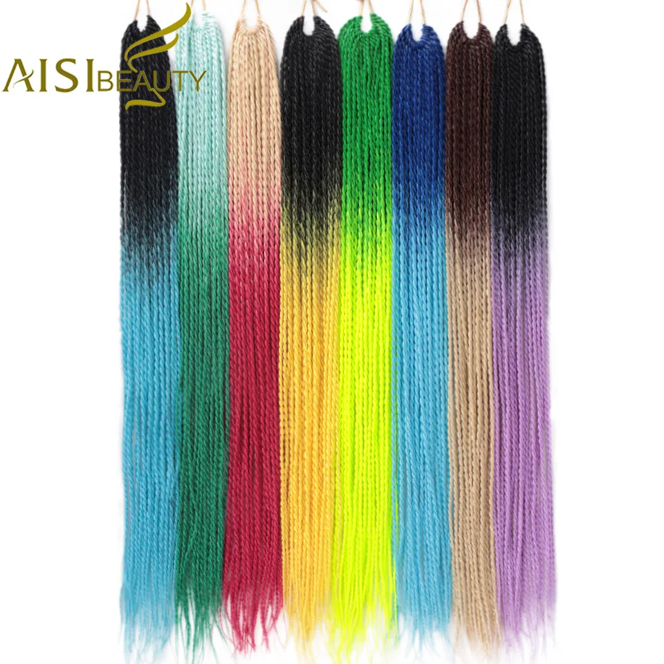 AISI BEAUTY Сенегальские плетеные волосы с эффектом омбре 24 дюйма крючком