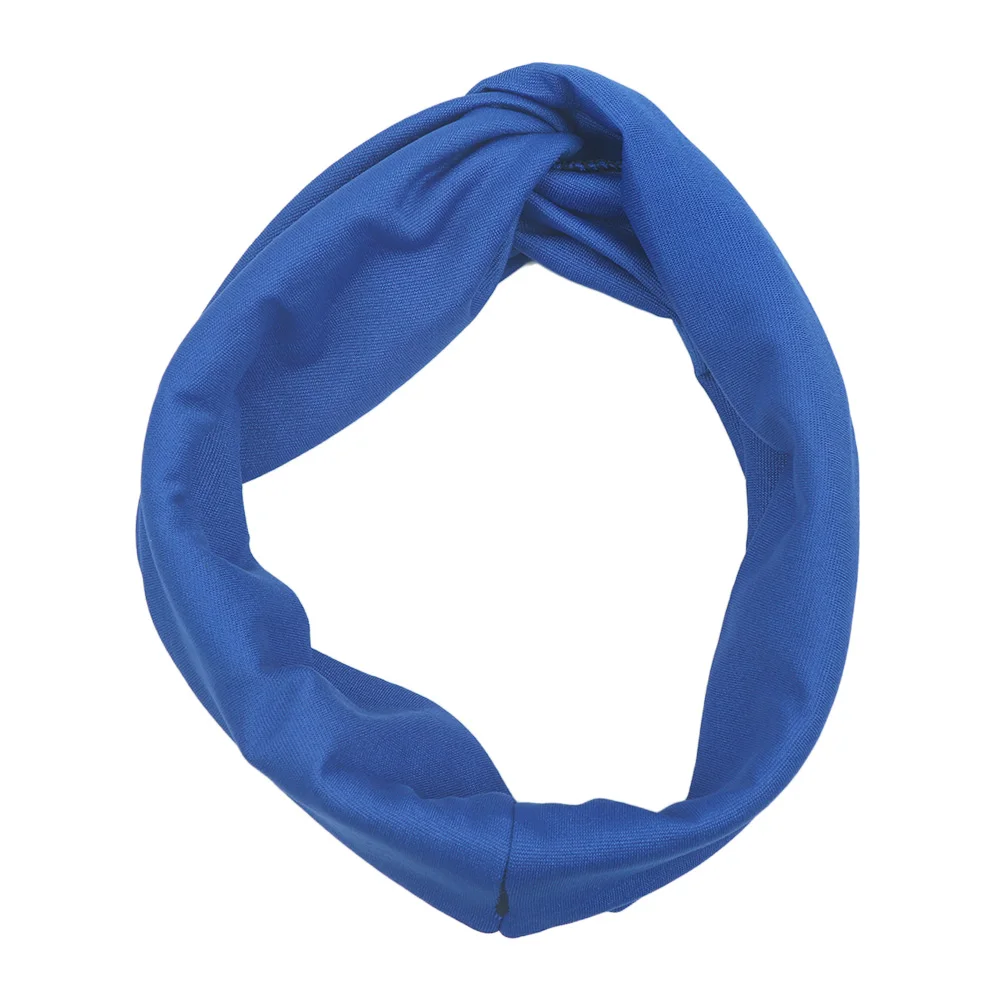 blue 1 шт. женский тюрбан из хлопка, крученая повязка на голову с узлом для девочек, повязка на голову с крестиком, скрученная Спортивная Йога, стрейч-лента, хлопковая повязка на голову - Цвет: blue
