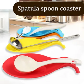 

Food Grade Silicone Spoon Mat Silicone Heat Resistant Placemat Tray Spoon Pad Drink Glass Coaster Hot Sale Kitchen Tool