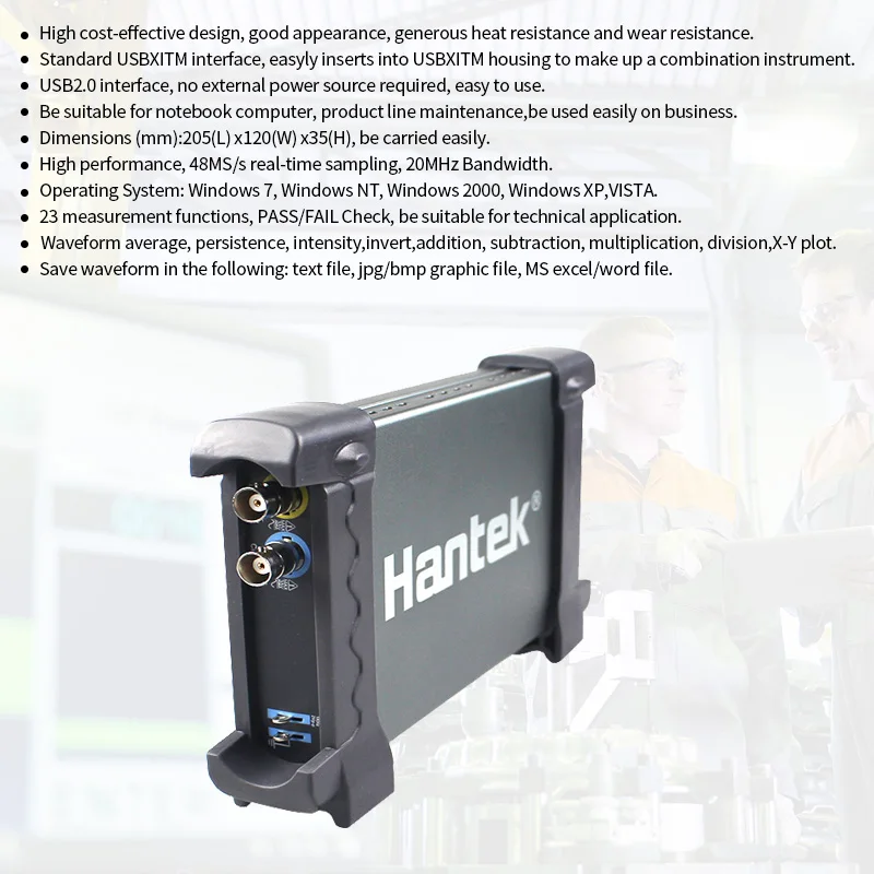 USB осциллограф Hantek 6022BE 6022BL 2 канала 20 МГц диагностический прибор|hantek 6022be pc usb|hantek