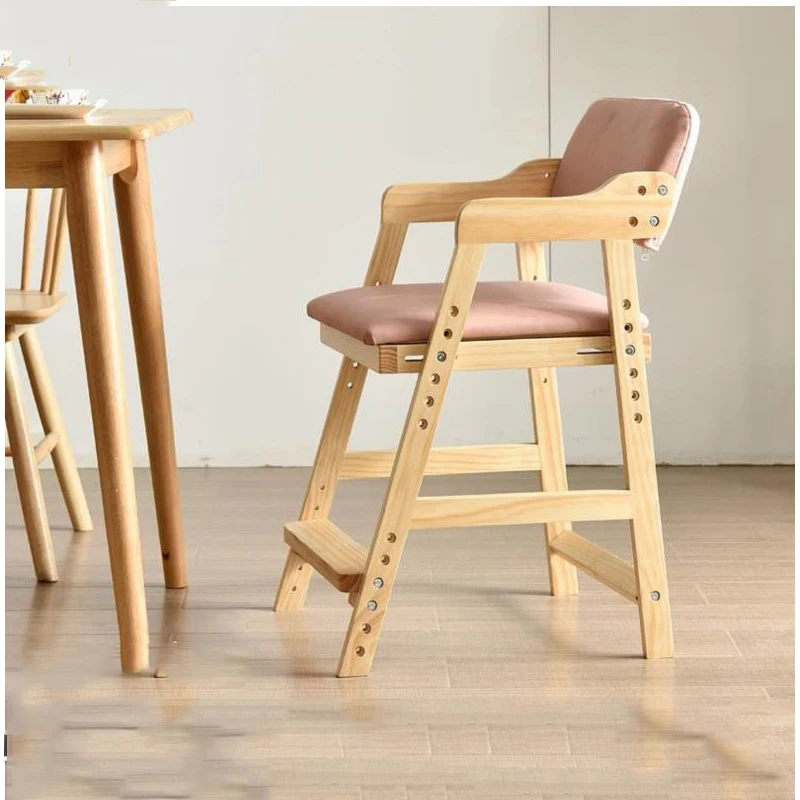 Solid Wood Home Children's Study Chair Student Backrest Writing Chair Adjustable Dining Backrest