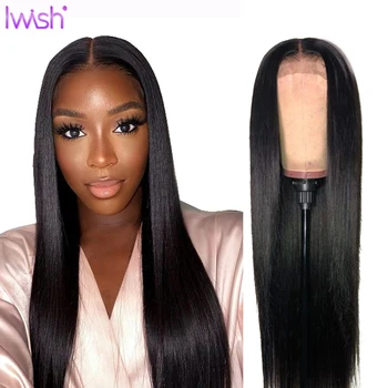 

30 inch Wig Lace Closure Wig 4x4 Closure Wig Remy Straight Human Hair Wigs For Women Pre Plucked Natural Hairline With Baby Hair