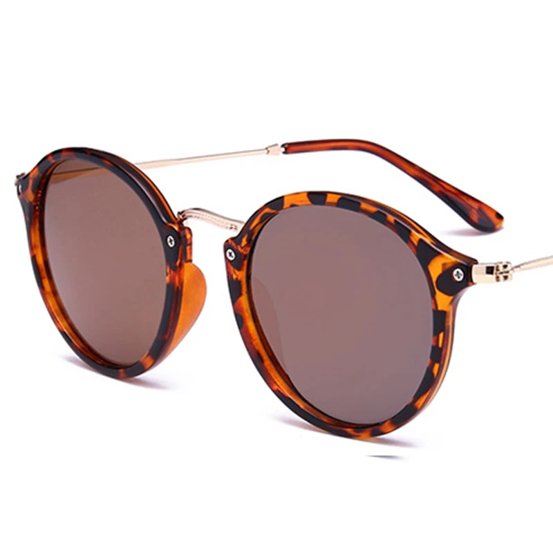 LeonLion, круглые солнцезащитные очки, женские солнцезащитные очки, брендовые, дизайнерские, Роскошные, винтажные, солнцезащитные очки, женские, зеркальные, Овальные, Oculos De Sol Feminino - Цвет линз: Leopard Tea