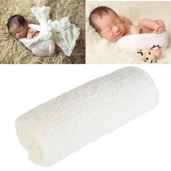 

TINKSKY Newborn Baby Kids Child Photography Photo Prop Stretch Wrap Baby Long Ripple Soft Cotton Wrap White Lilac Snow tooth