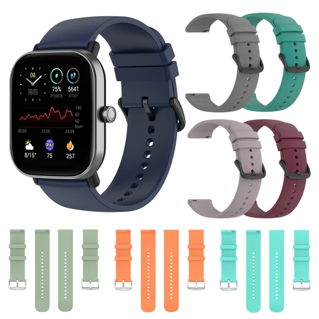 Correa De Silicona De 20 Mm Para Huami Amazfit GTS 2 mini/2e/GTR 42mm/Bip  Pop/U/S/Haylou LS02 Reloj