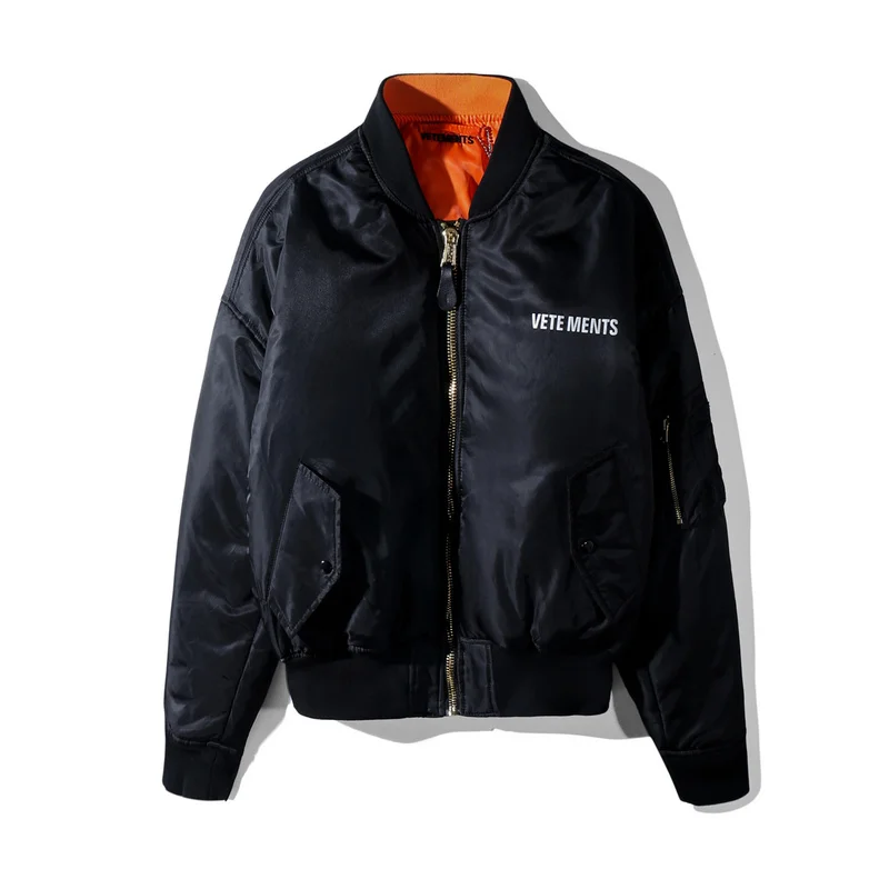 

Vetements Reversible Ma1 Bomber Jacket Coat Men Women Winter Jacket Padded Bomber Jackets Coats Hiphop Streetwear